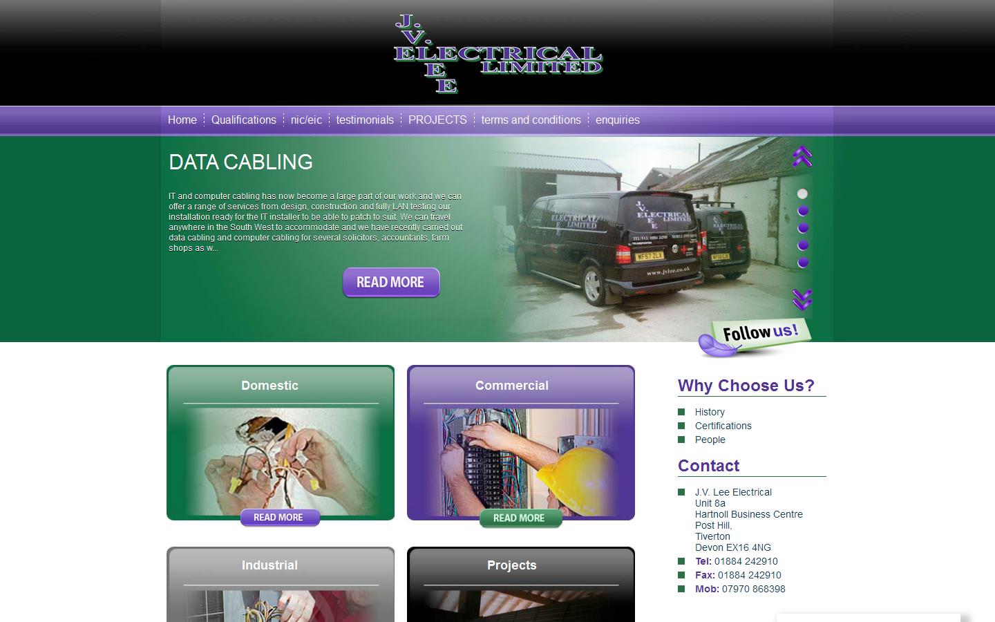 J V Lee Electrical Ltd Website