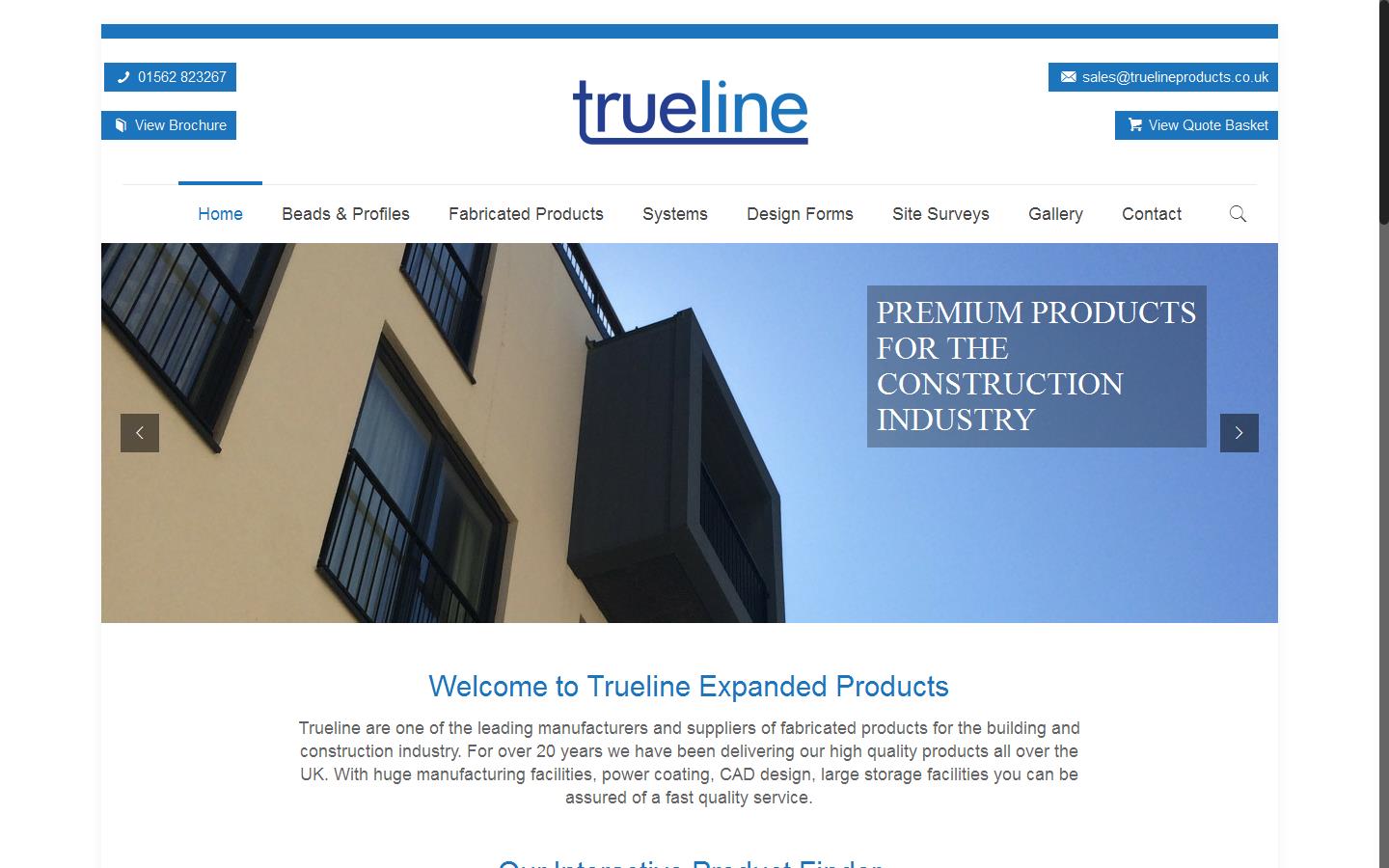 Trueline Expanded Products Website