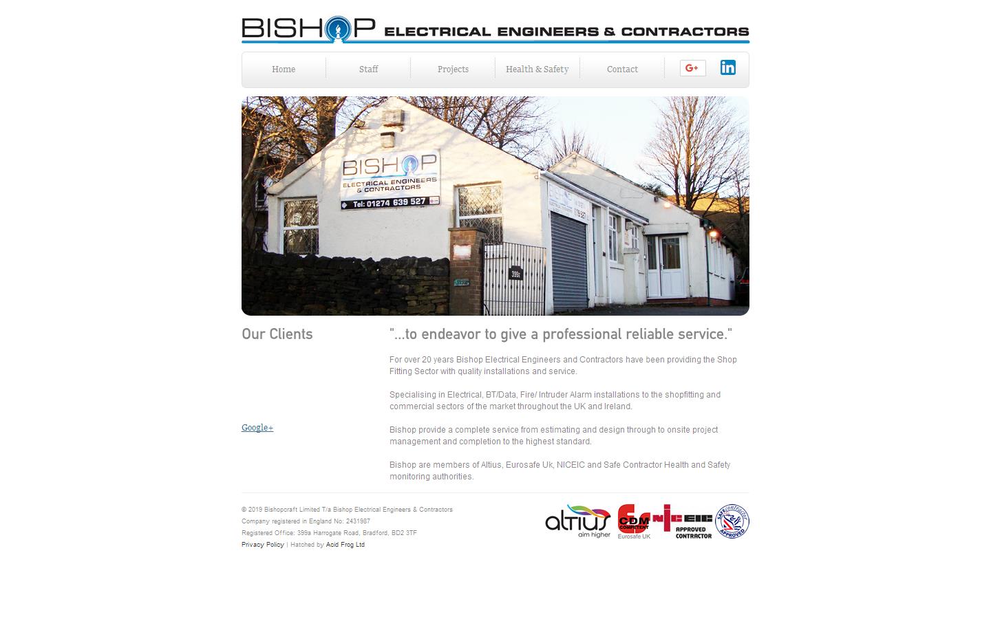 Bishop Electrical Engineers & Contractors Website