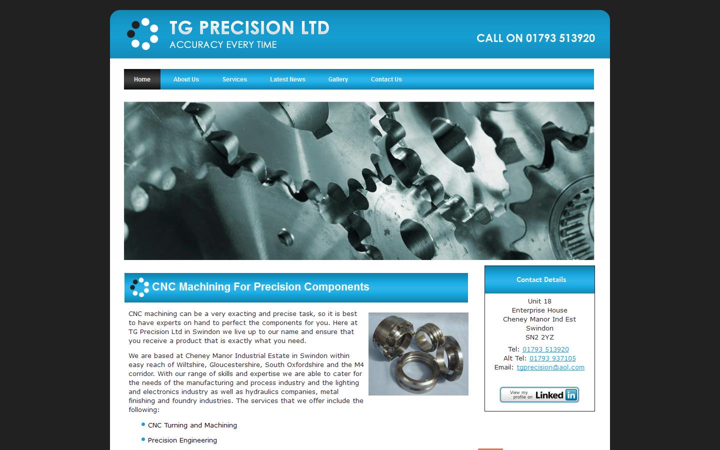 T G Precision Ltd Website