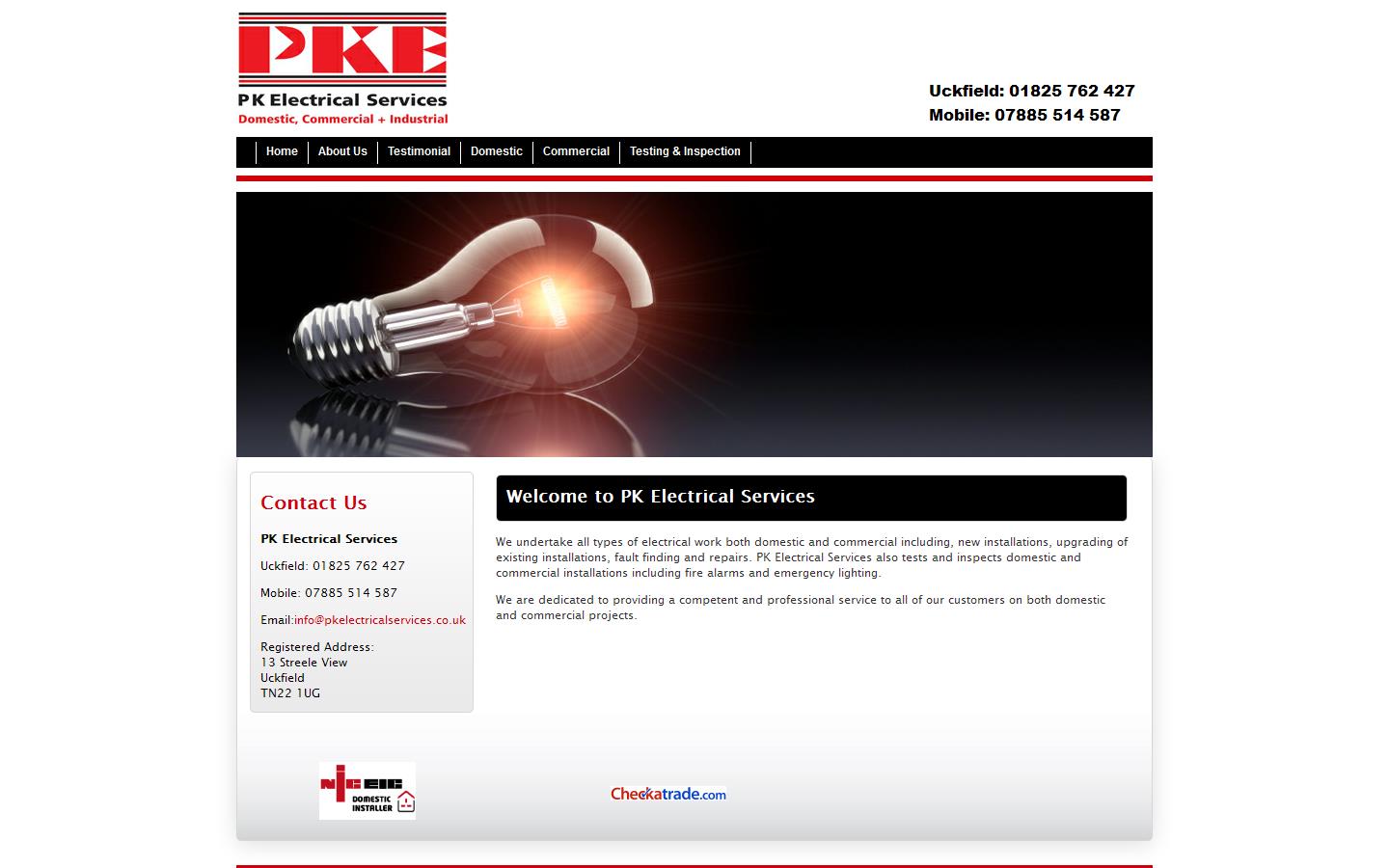 P K Electrical Services Website