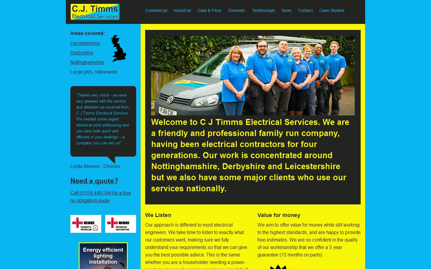 C J Timms Electrical Services Website