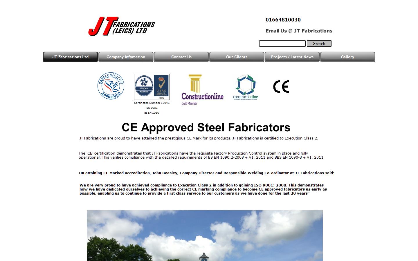 J T Fabrications Ltd Website