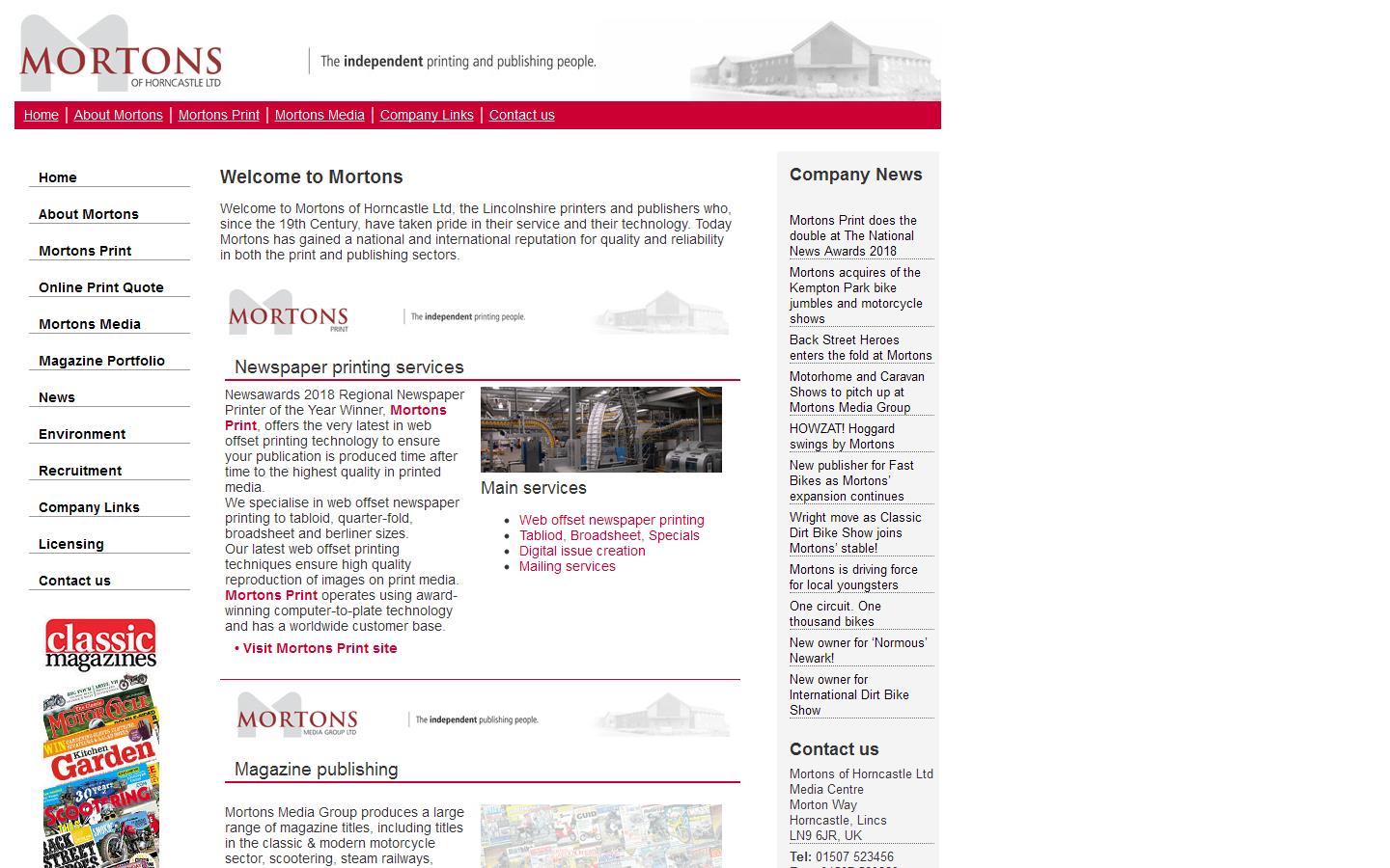 Mortons of Horncastle Ltd Website