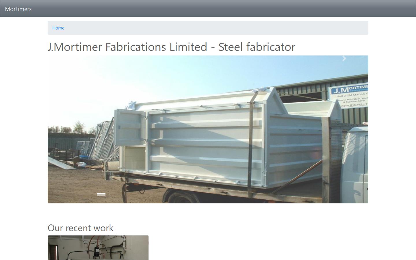 J Mortimer Fabrications Ltd Website