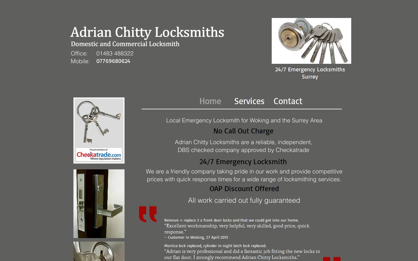 A Chitty Locksmiths & Door Hanging Services Website