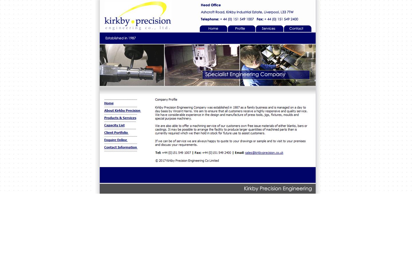 Kirkby Precision Engineering Ltd Website