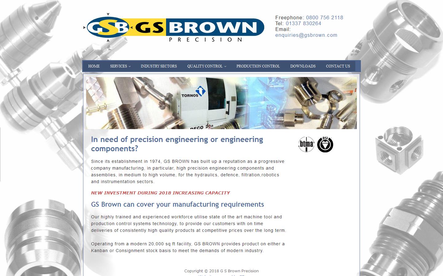 G S Brown Precision Engineers Website