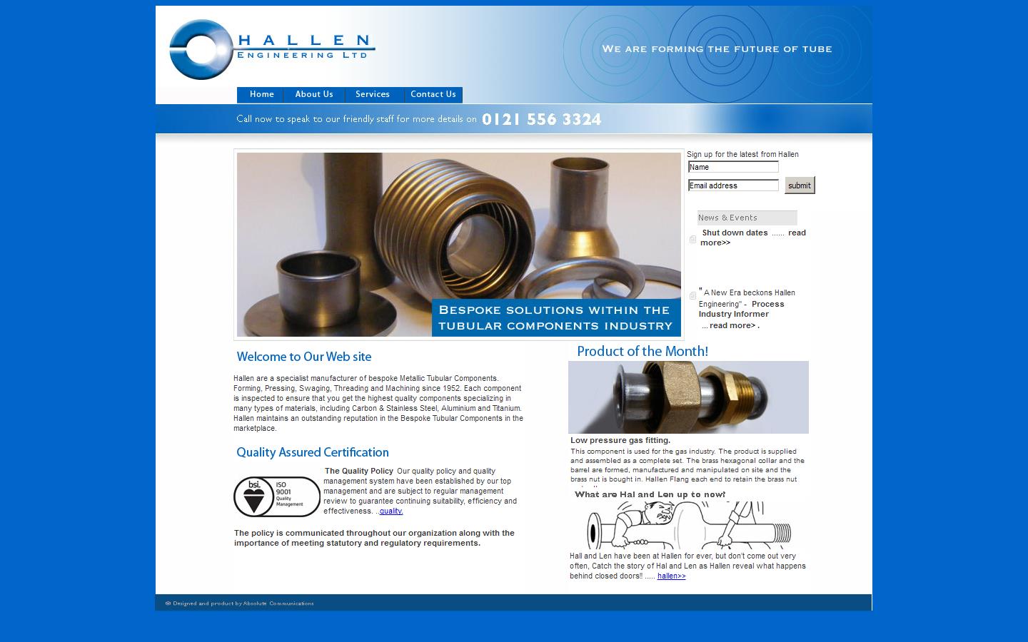 Hallen Engineering Ltd Website