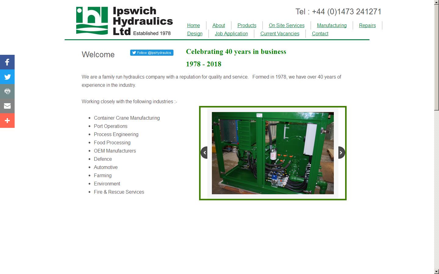 Ipswich Hydraulics Ltd Website