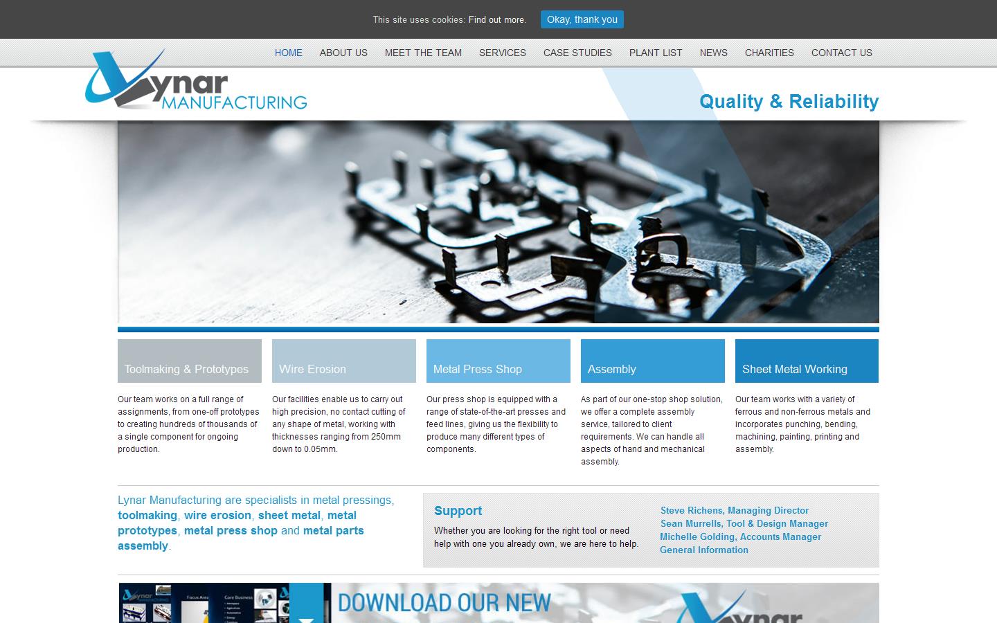 Lynar Manufacturing Website