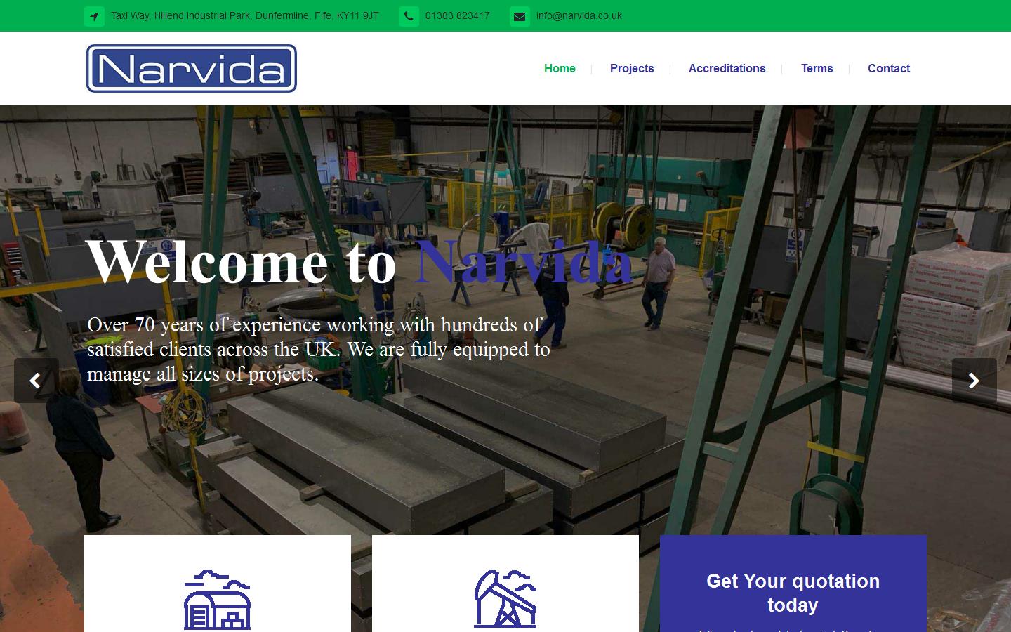 Narvida Ltd Website