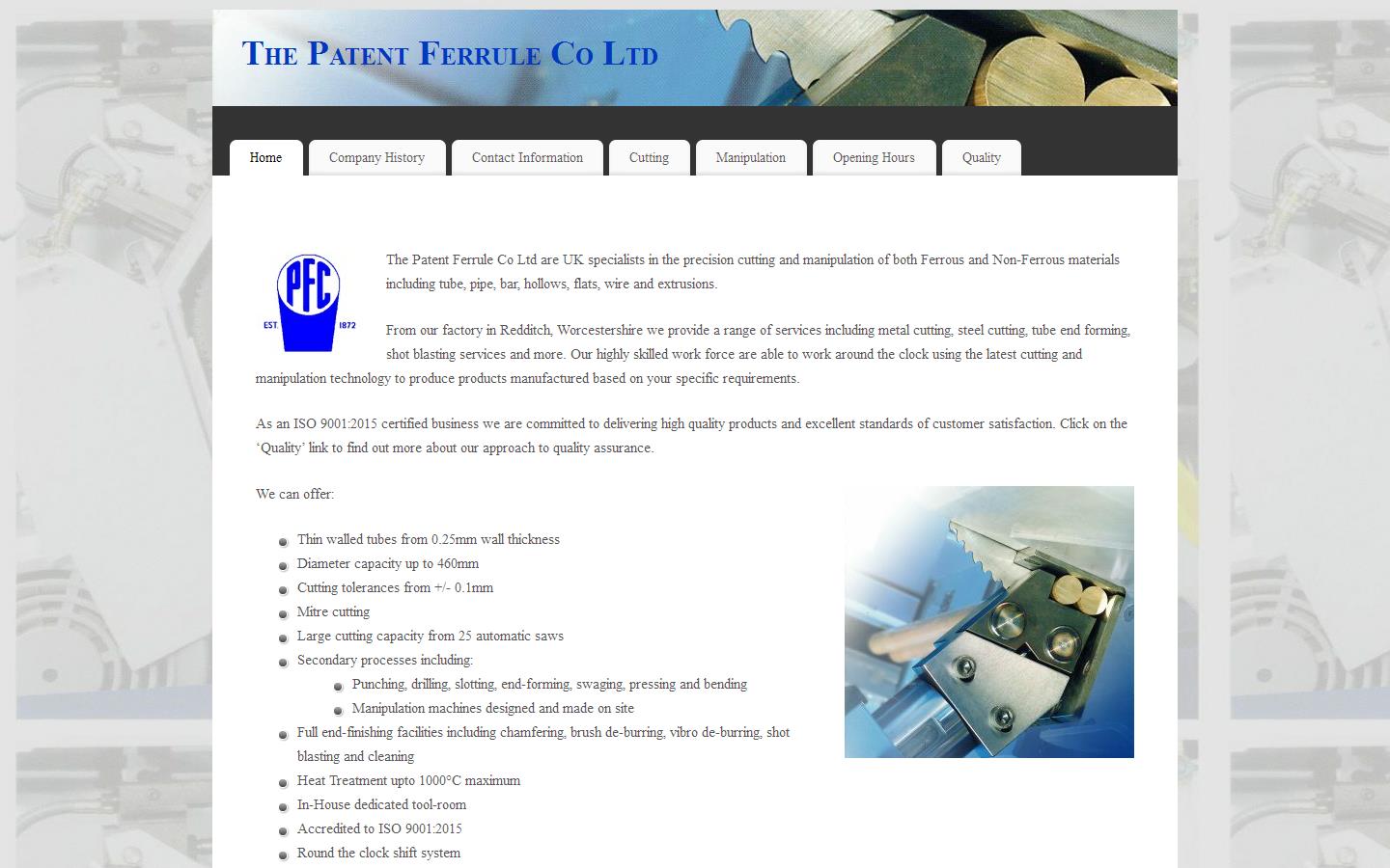 Patent Ferrule Co. Ltd Website