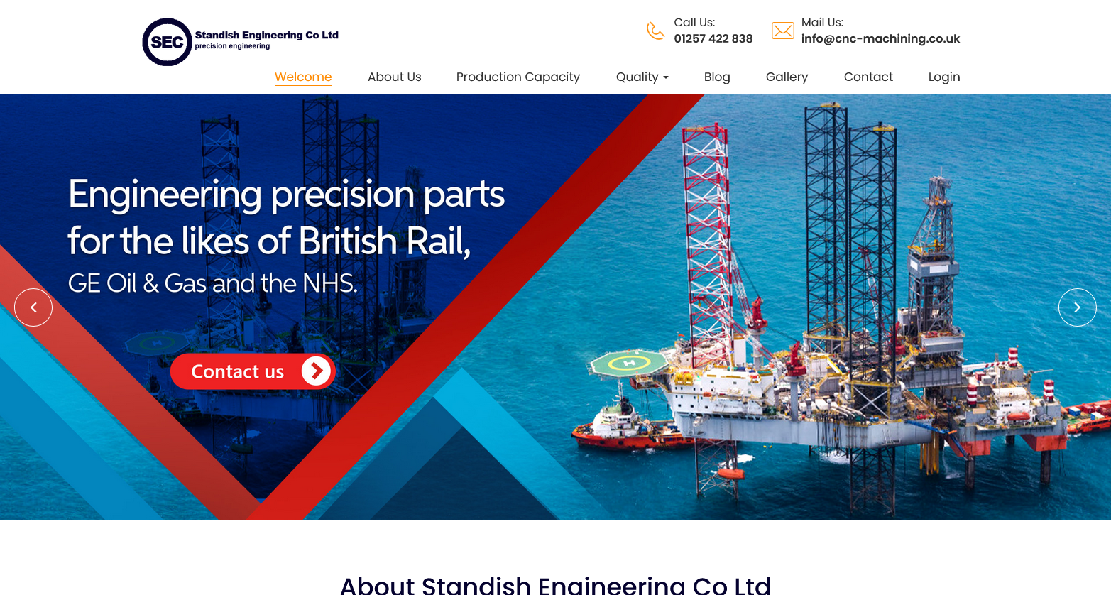 Standish Engineering Co Ltd Website