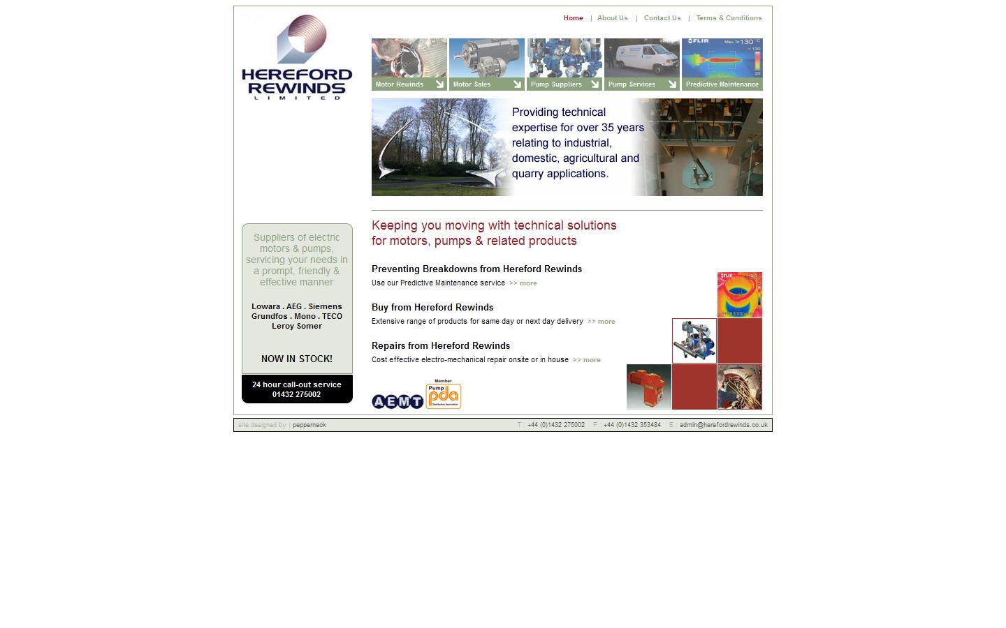 Hereford Rewinds Ltd Website