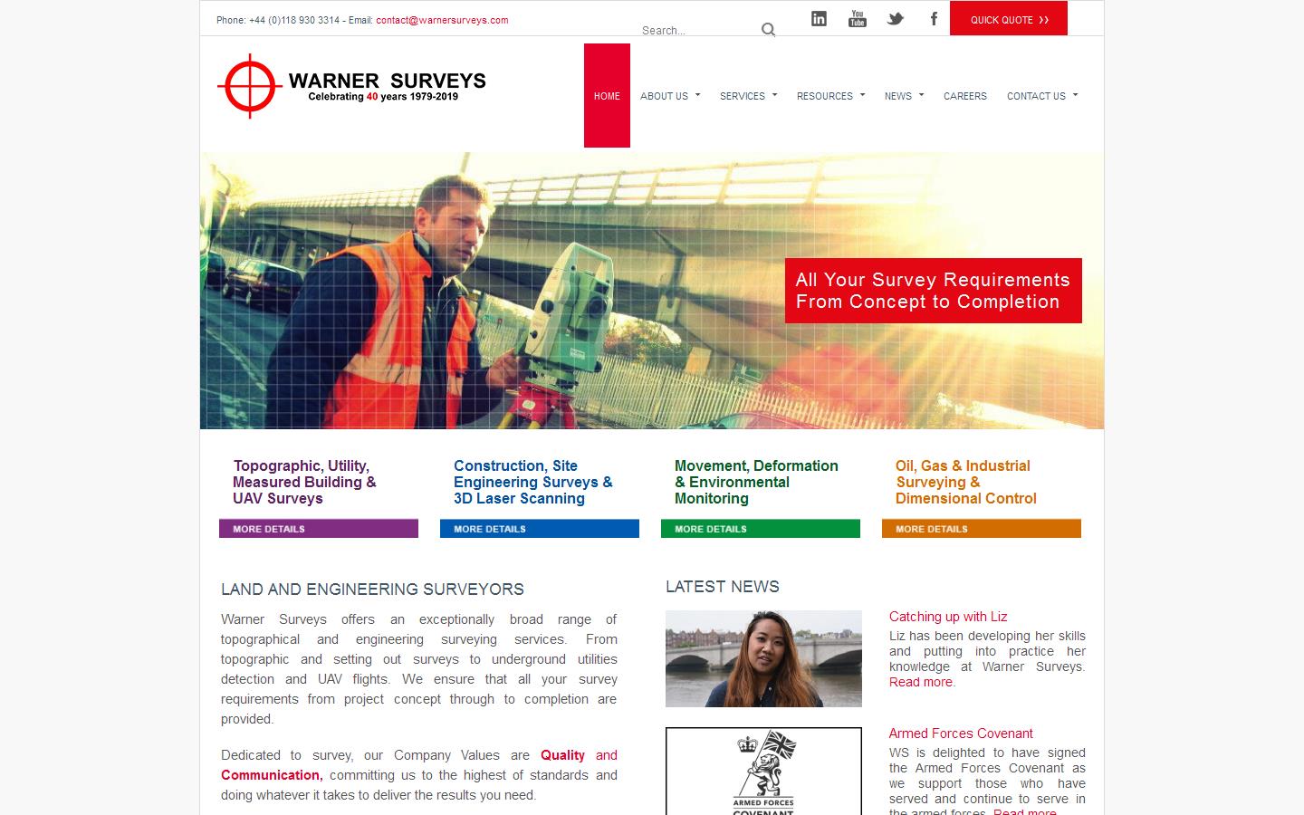 Warner Land Surveys Ltd Website