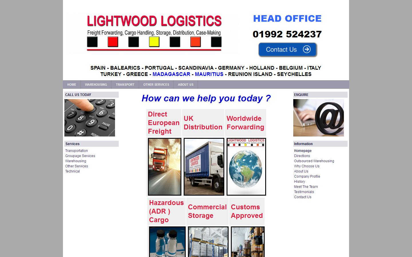 Lightwood Logistics Website