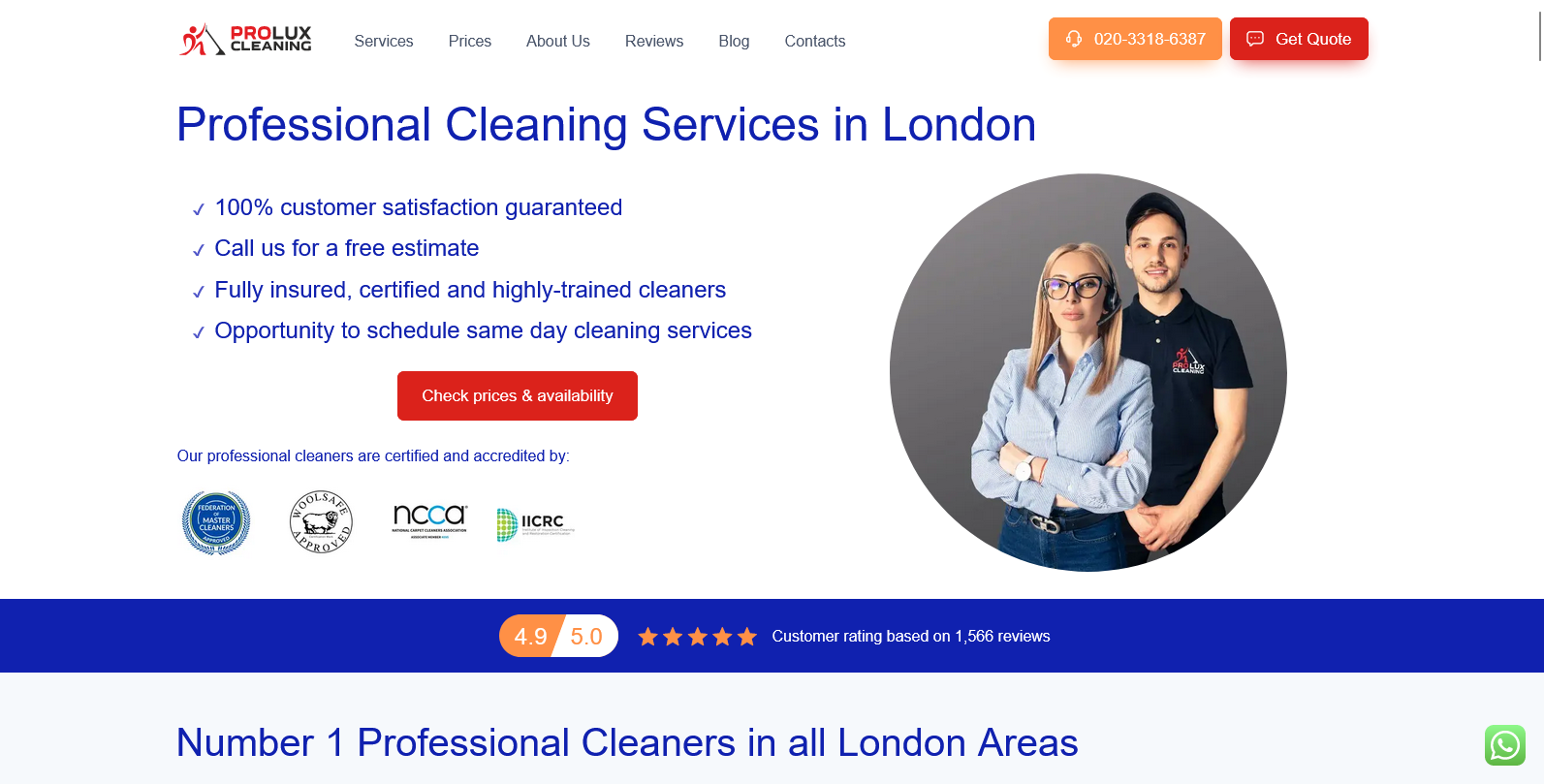 ProLux Cleaning Website