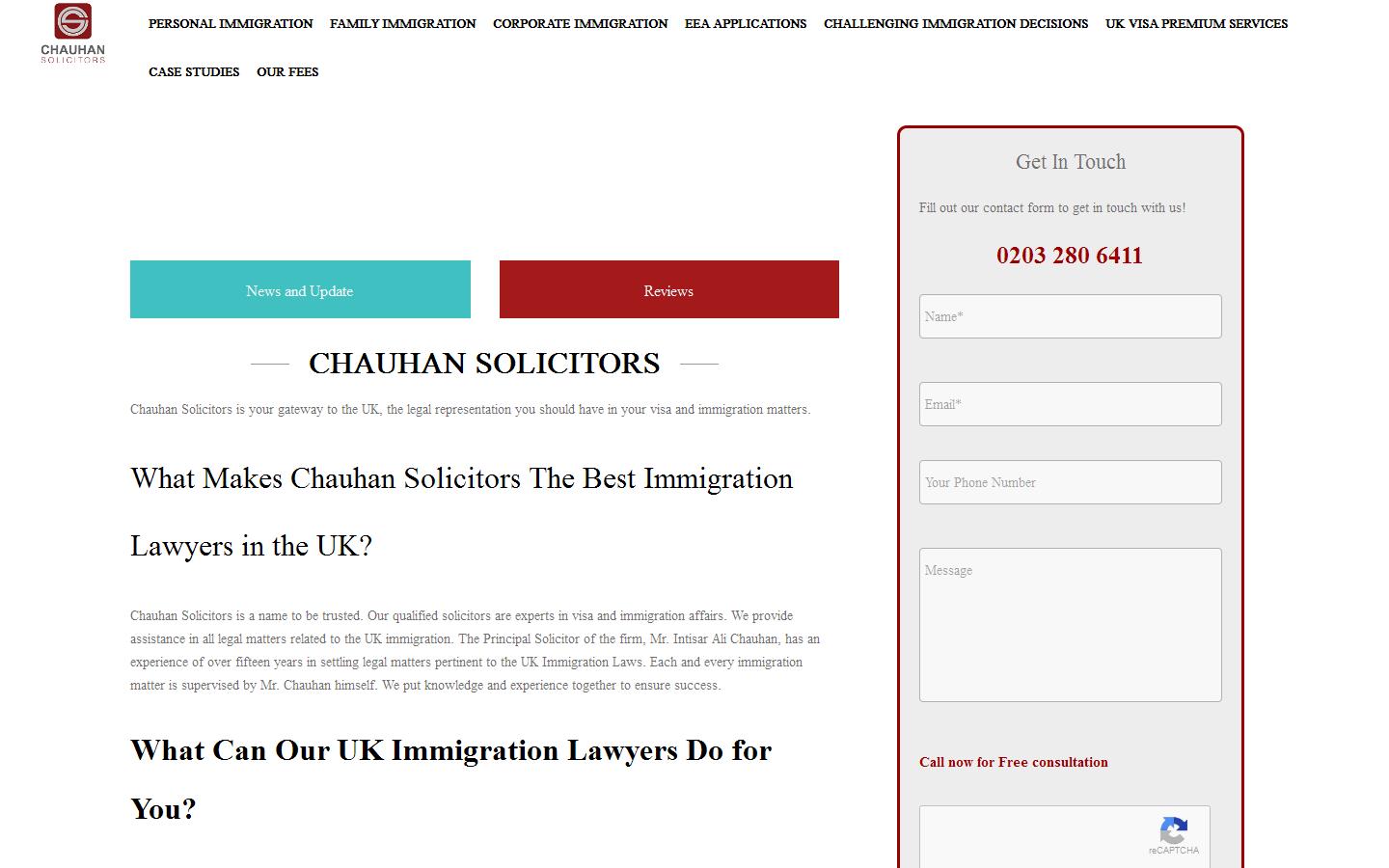 Chauhan solicitors Website