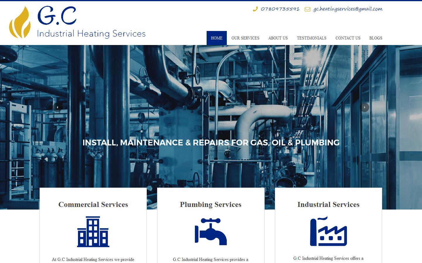 GC Industrial Heating Services Website