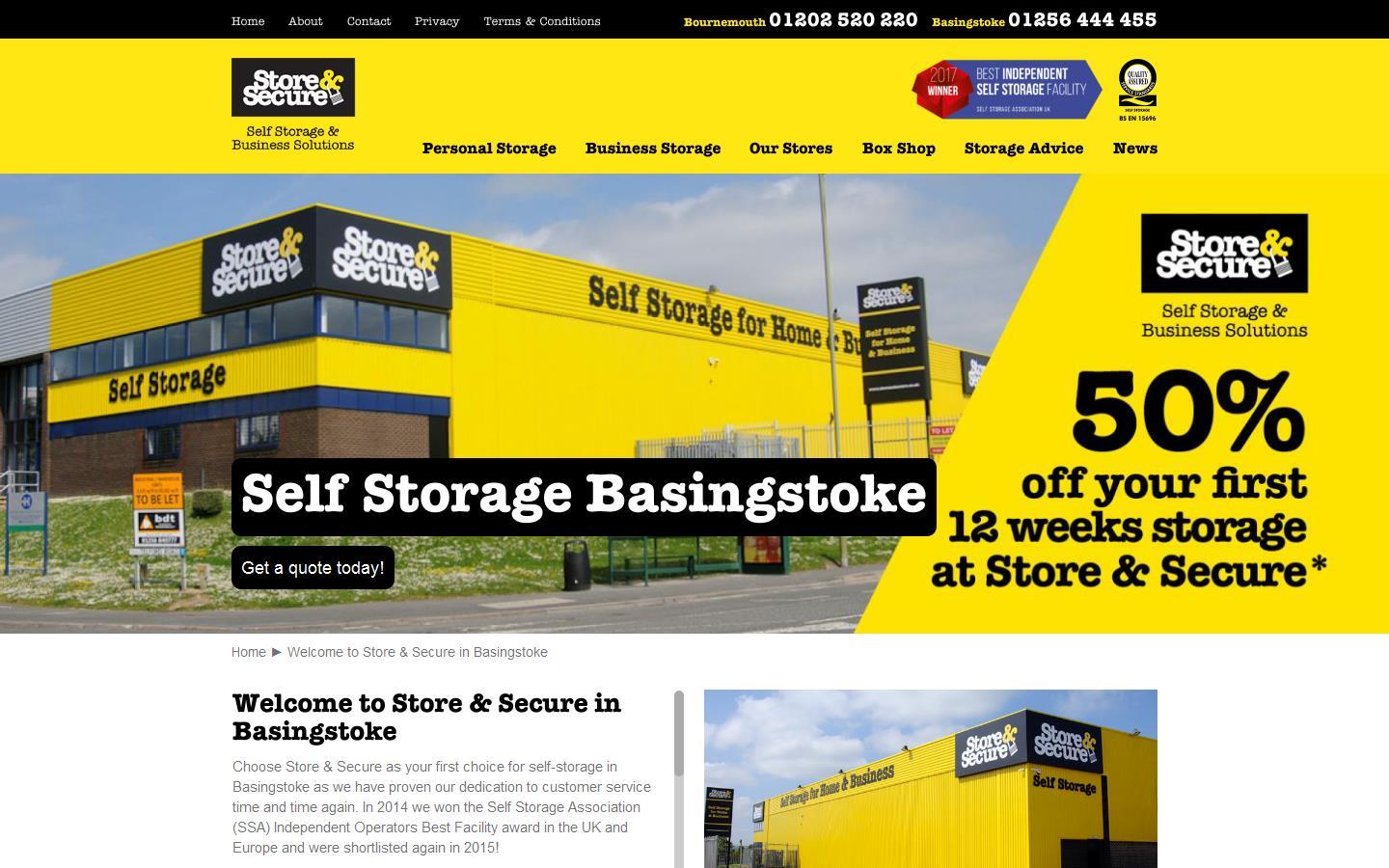 Store & Secure Self Storage Website