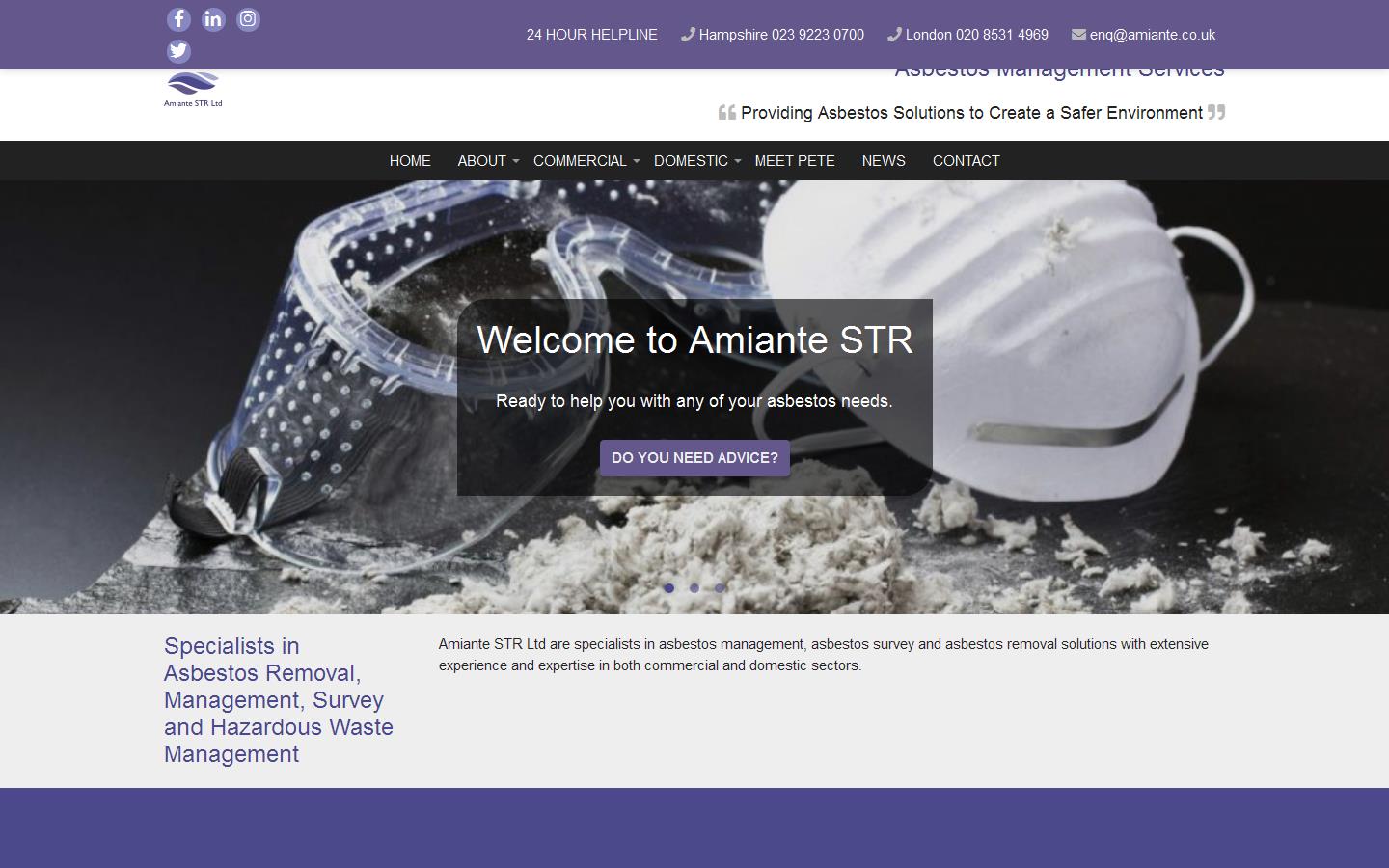 Amiante STR Ltd Website