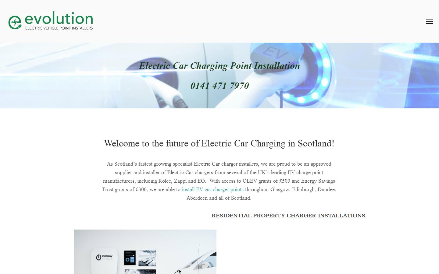 Evolution EV Charging Website