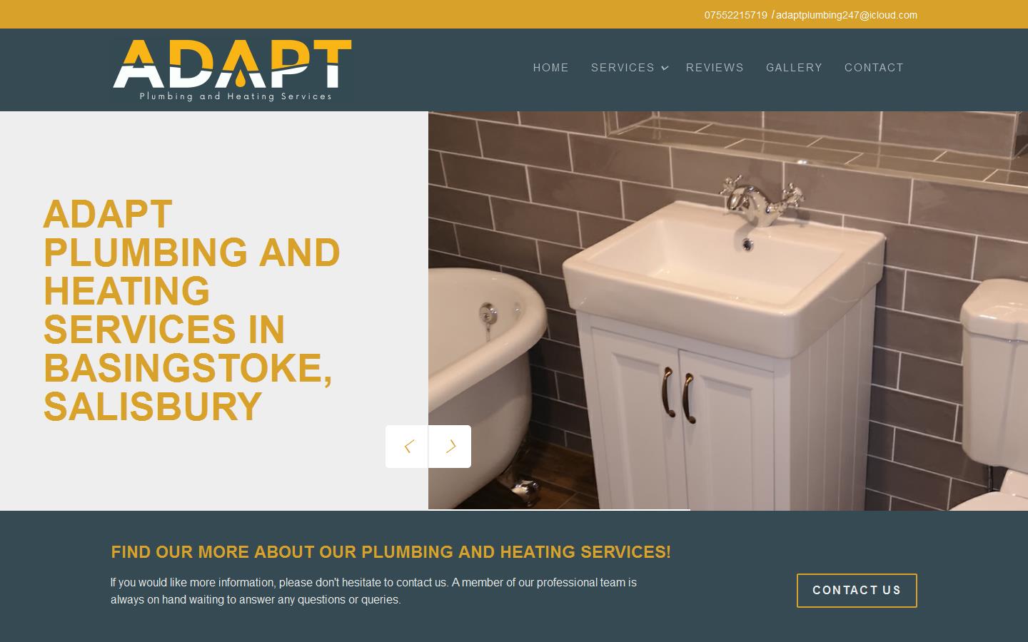 Adapt Plumbing & Heating Services Website