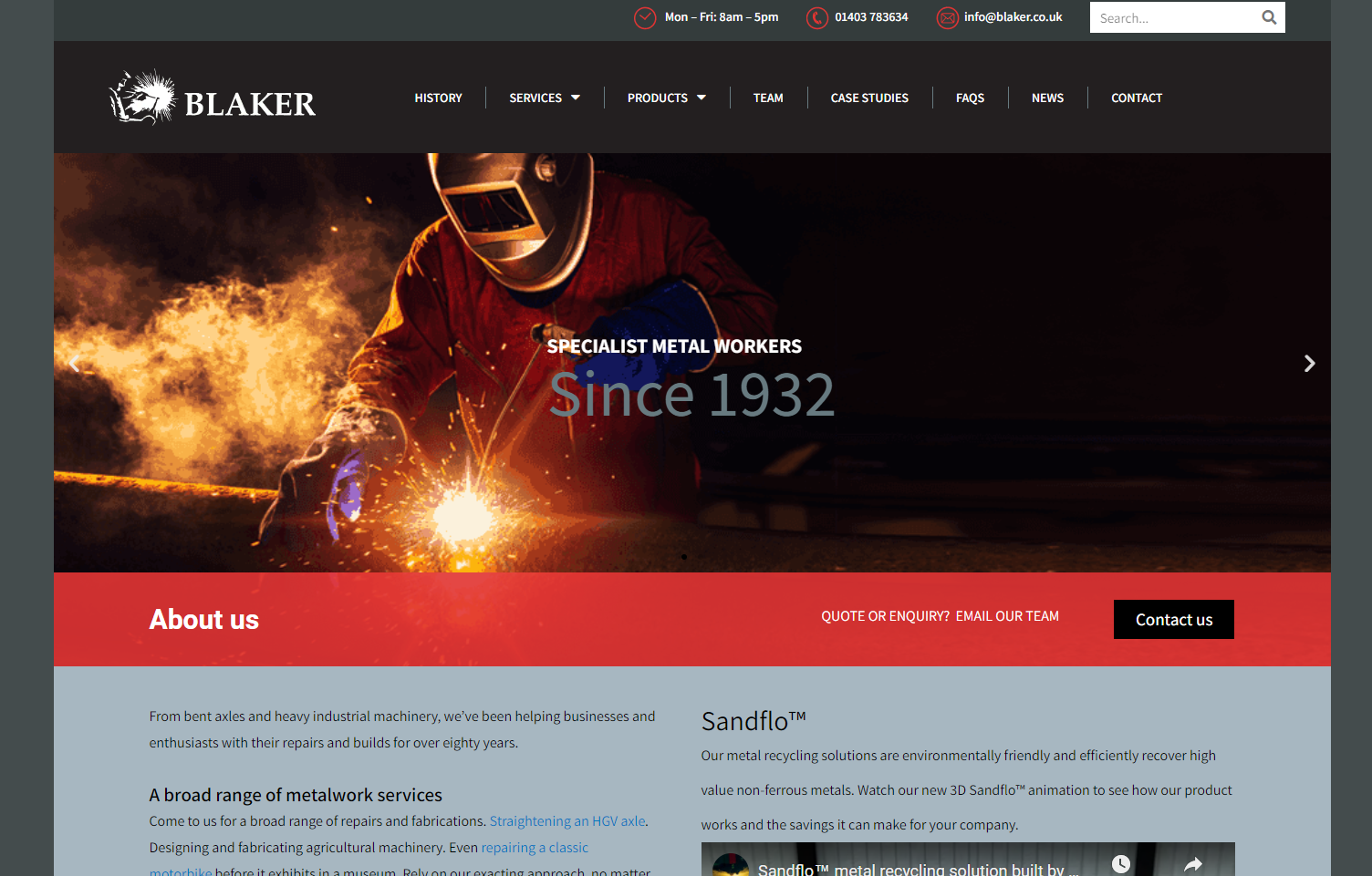 Blaker Specialist Welding Repairs Ltd Website