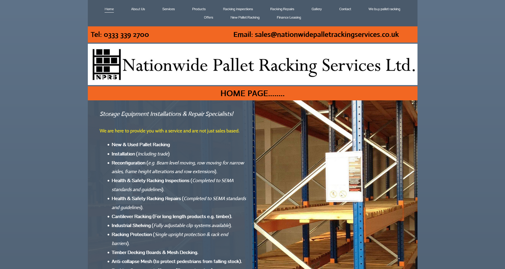 Nationwide Pallet Racking Services Ltd Website