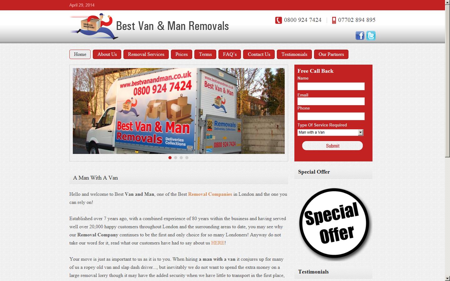 Best Van & Man Removals Website