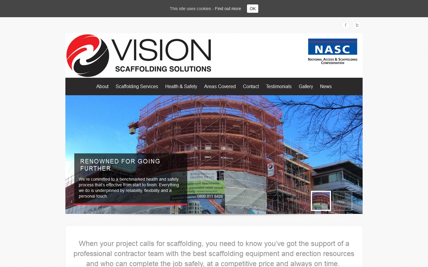 Vision Scaffolding Solutions Website