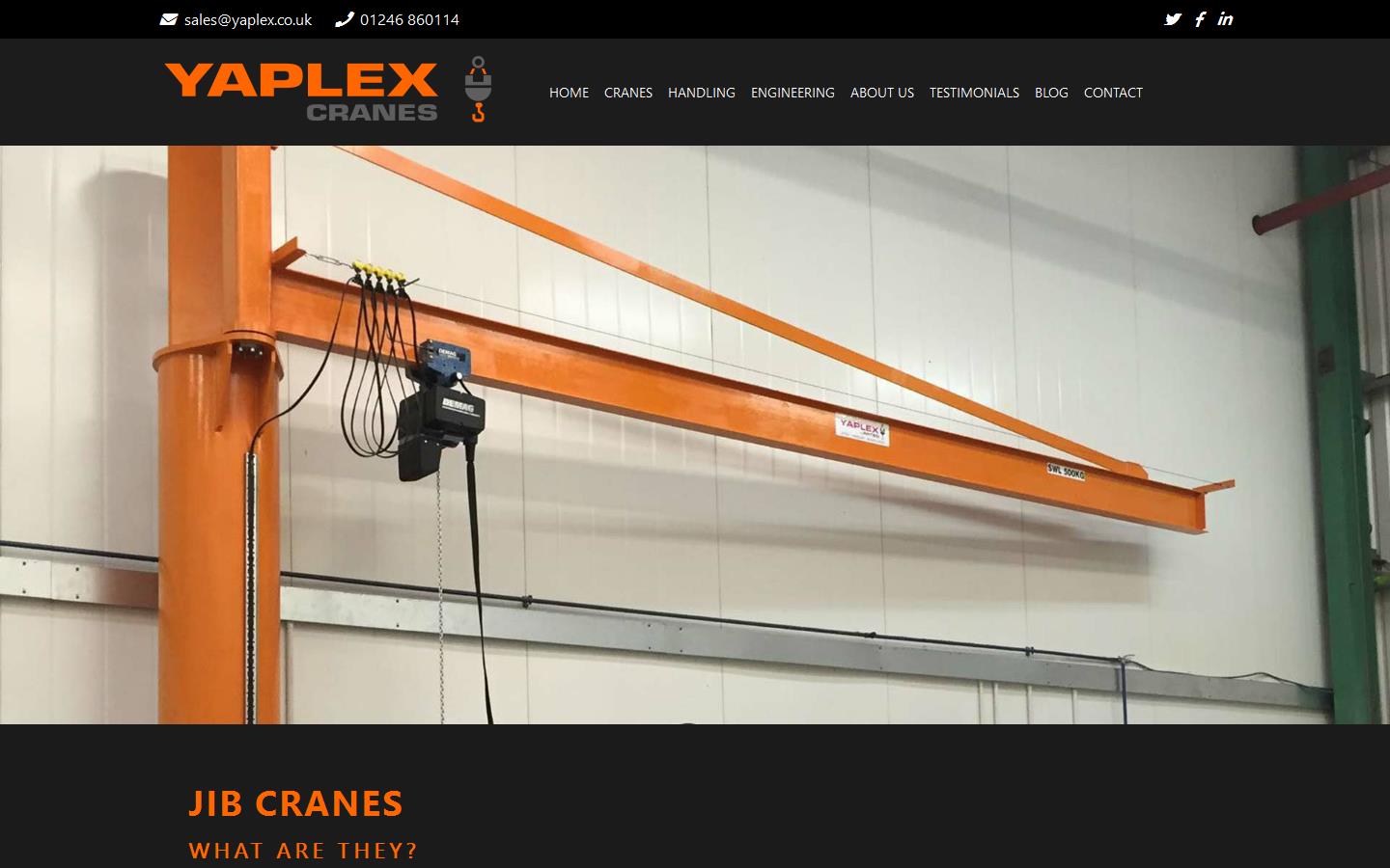 Yaplex Cranes, Handling and Engineering Website