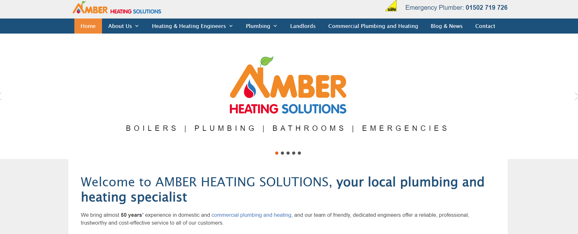 Amber Heating Solutions Website