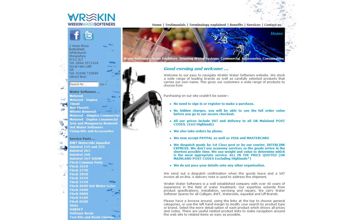 Wrekin Water Softeners Website