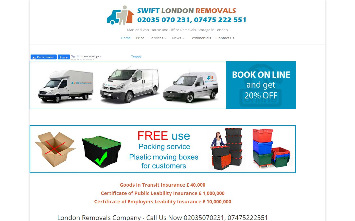 Swift London Removals Website