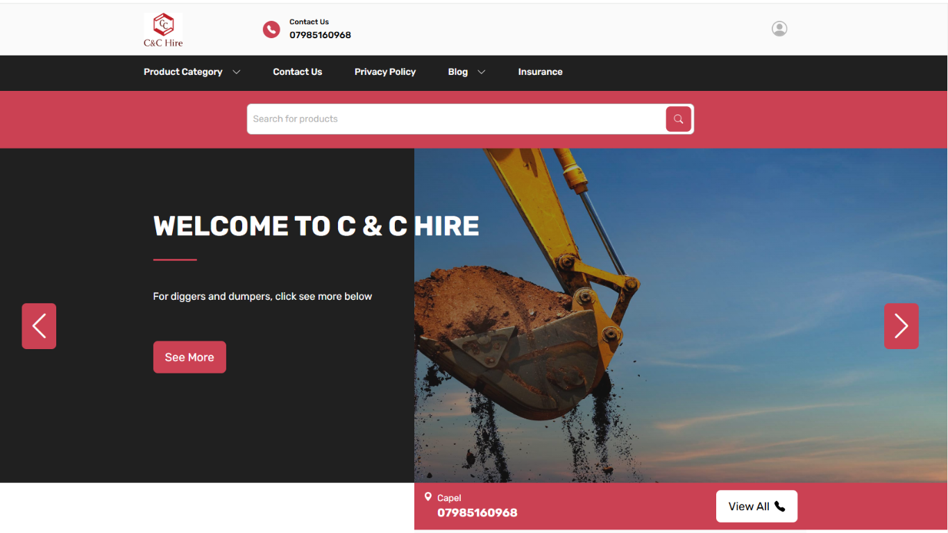 C&C Hire Website