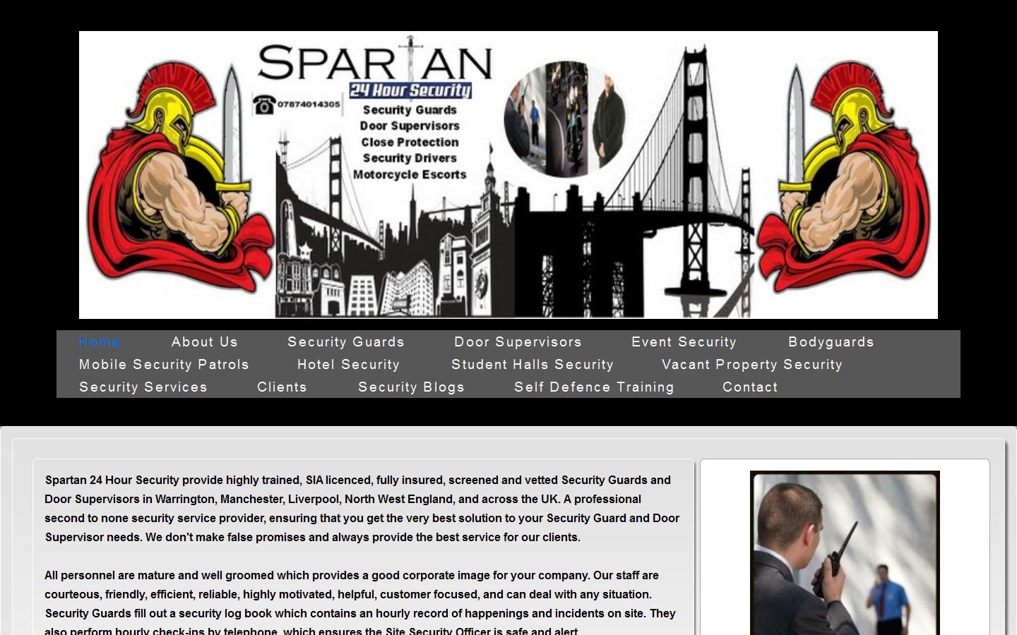 Spartan 24 Hour Security Website