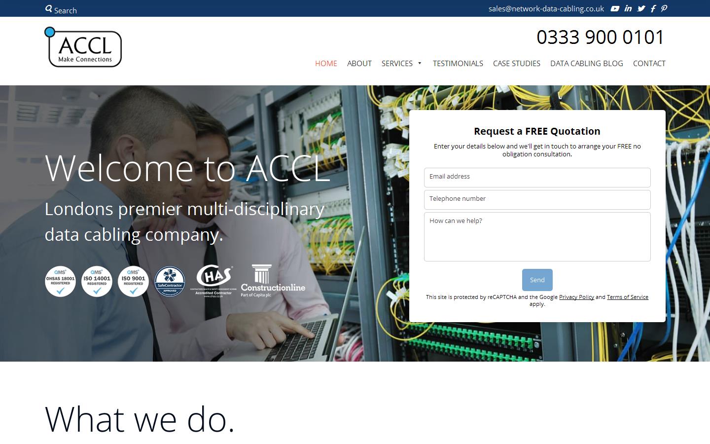 ACCL Network Data Cabling London Website