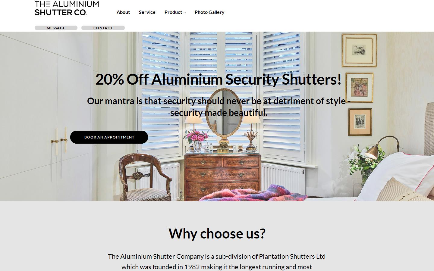 The Aluminium Shutter Company Website