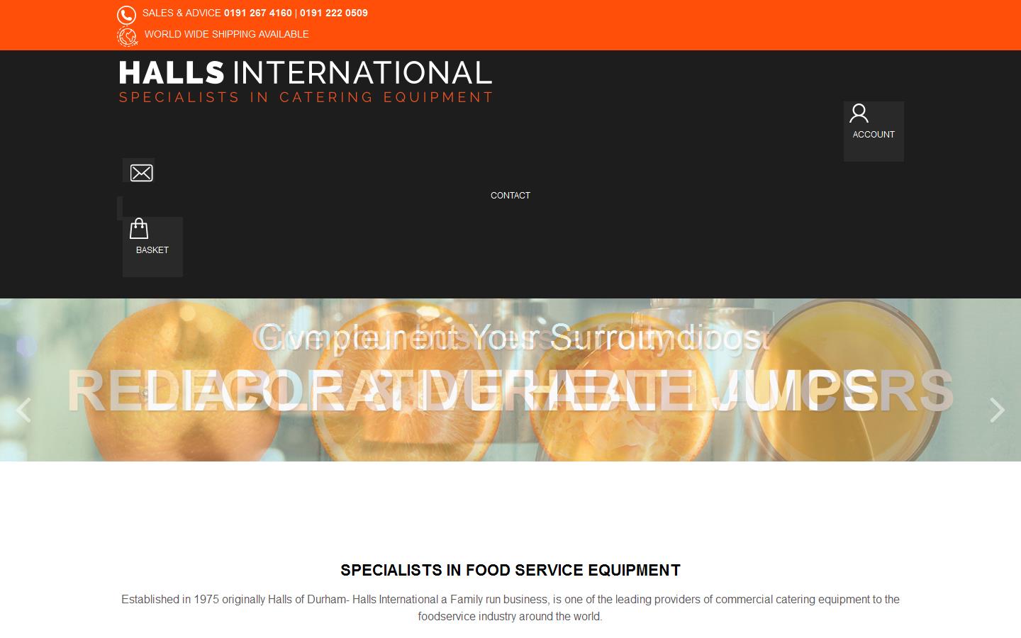 Halls International Catering Equipment Website