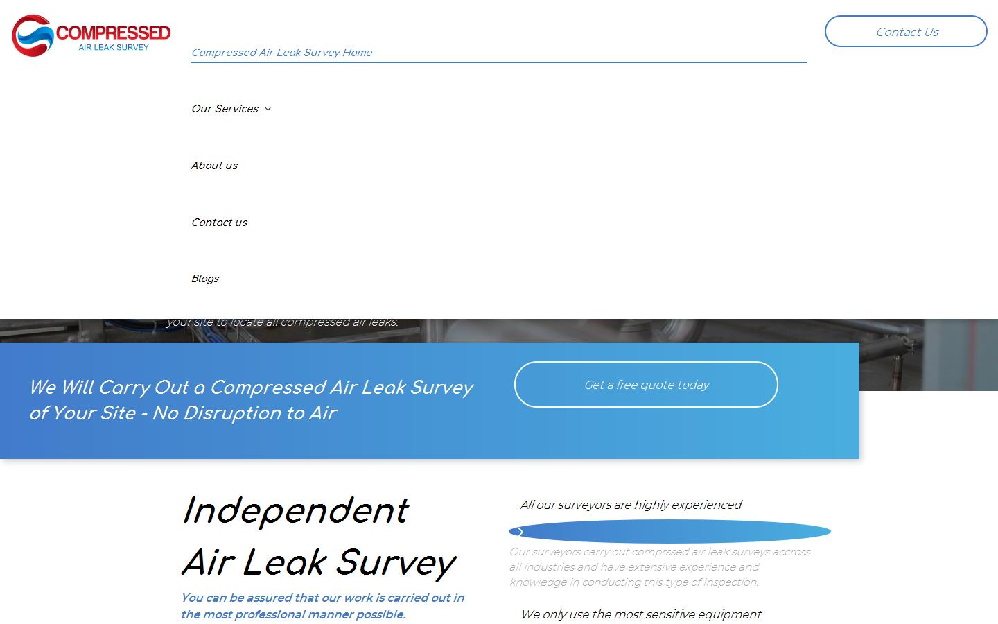 Compressed Air Leak Survey Website