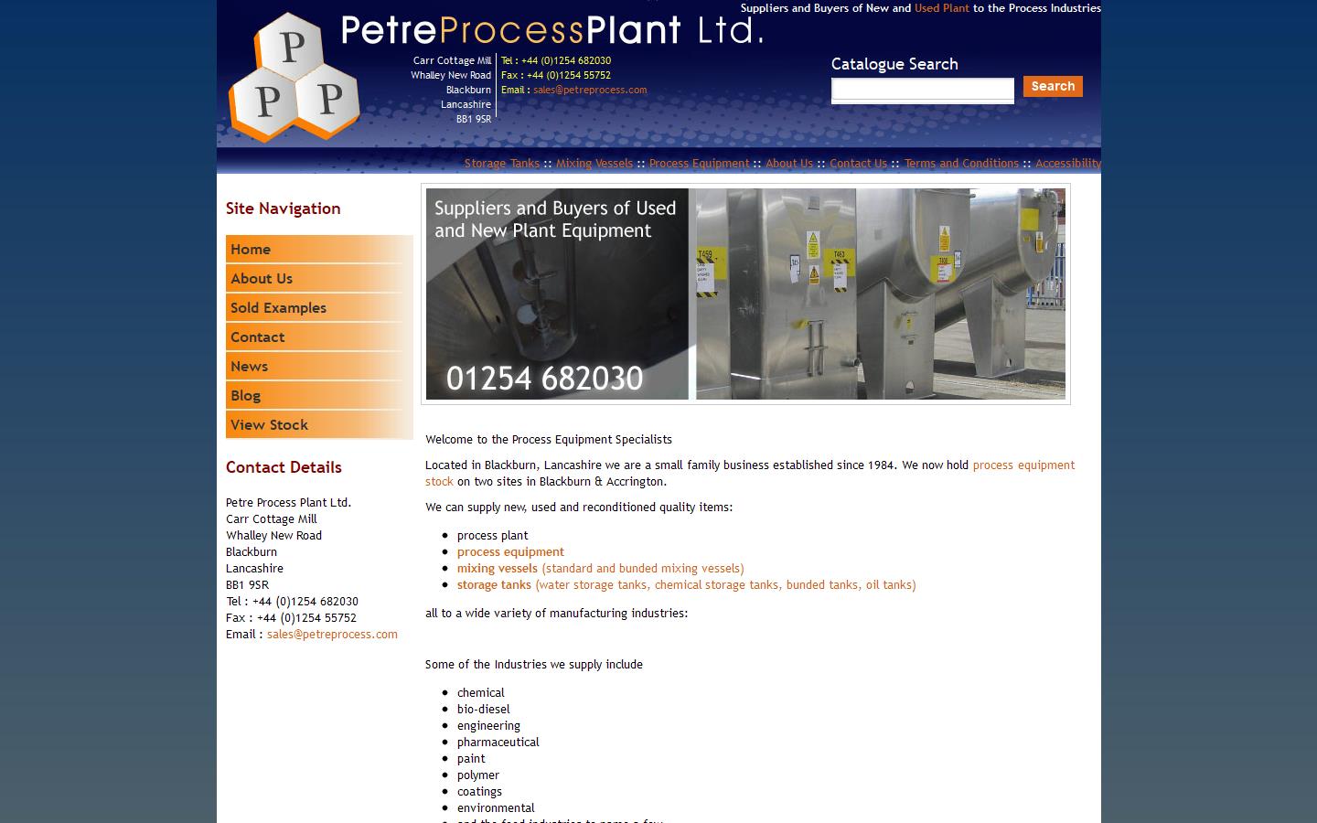 Petre Process Plant Ltd Website