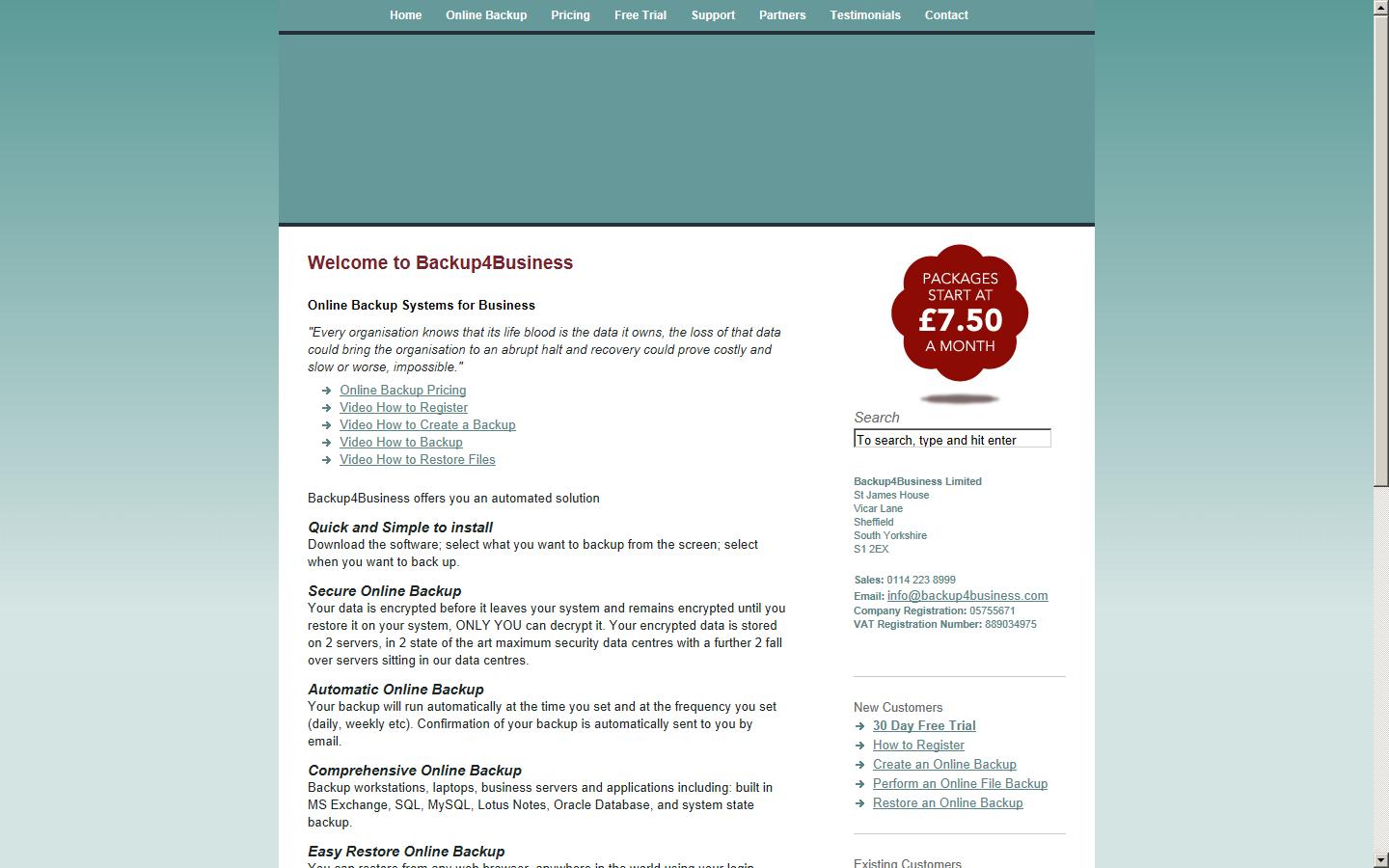 Backup 4 Business Ltd Website