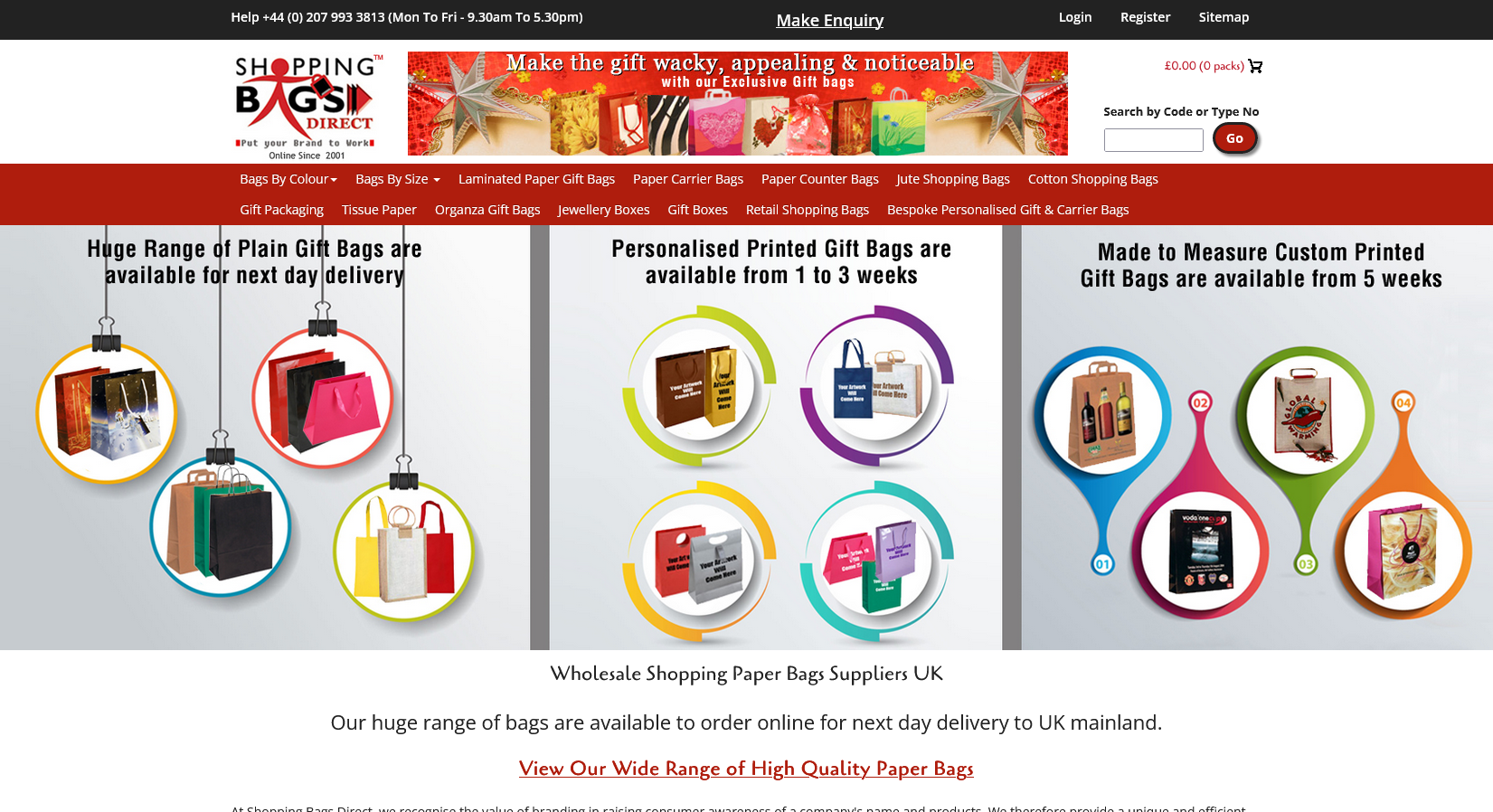 Shopping Bags Direct Website