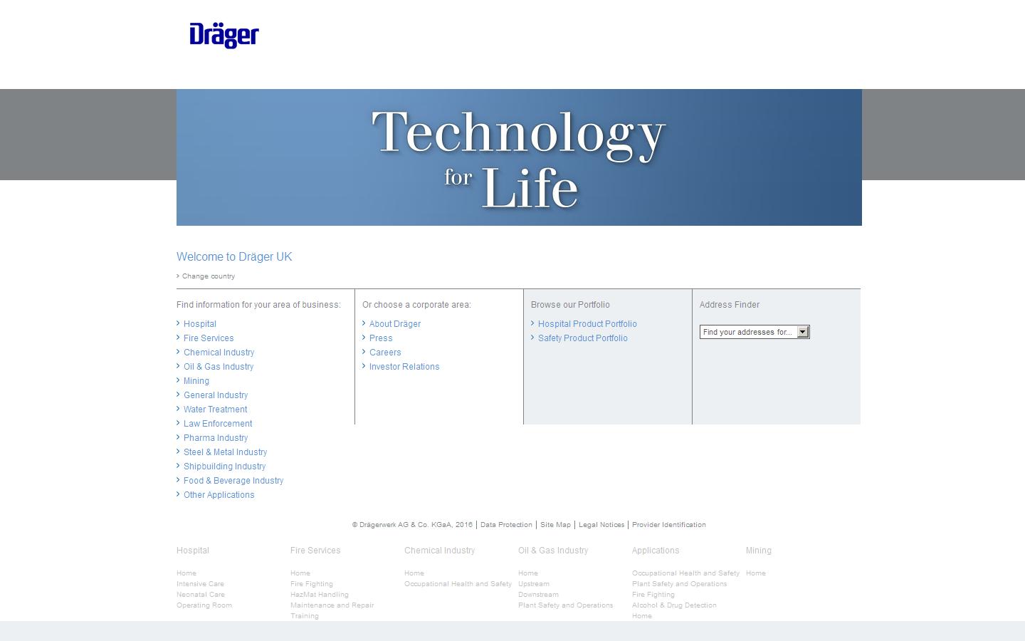 Draeger Medical UK Ltd Website