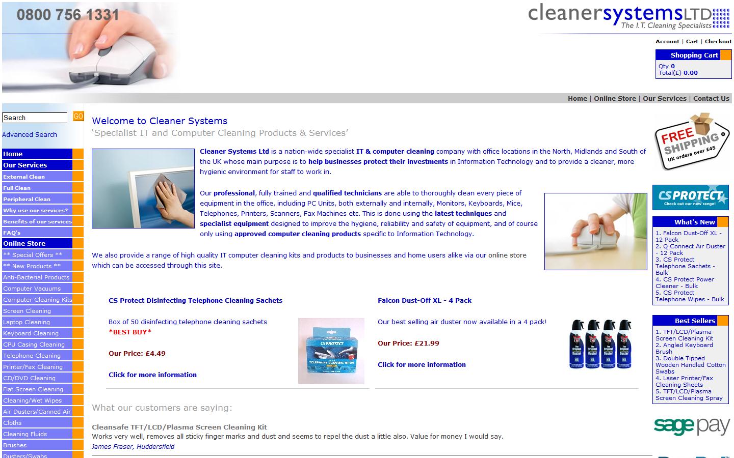 Cleaner Systems Ltd Website