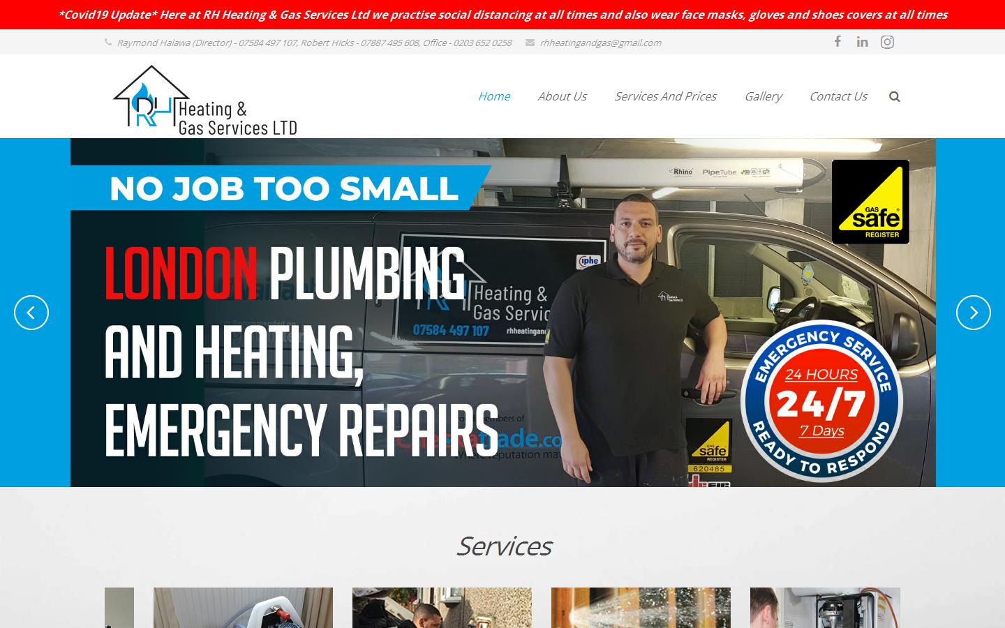 R H Heating And Gas Services Website