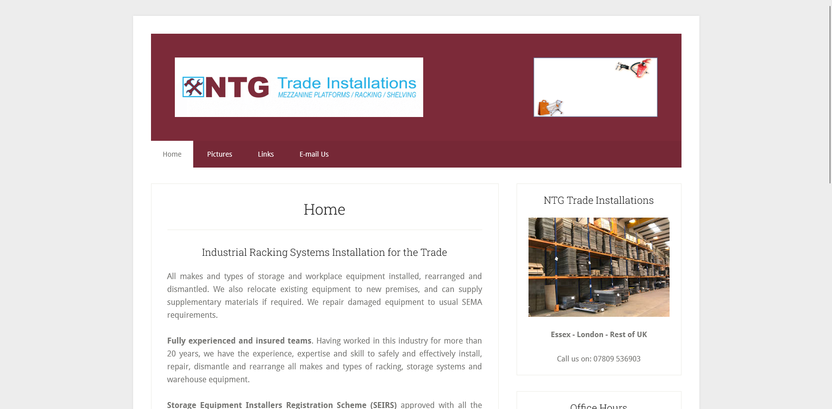 NTG Trade Installations Website