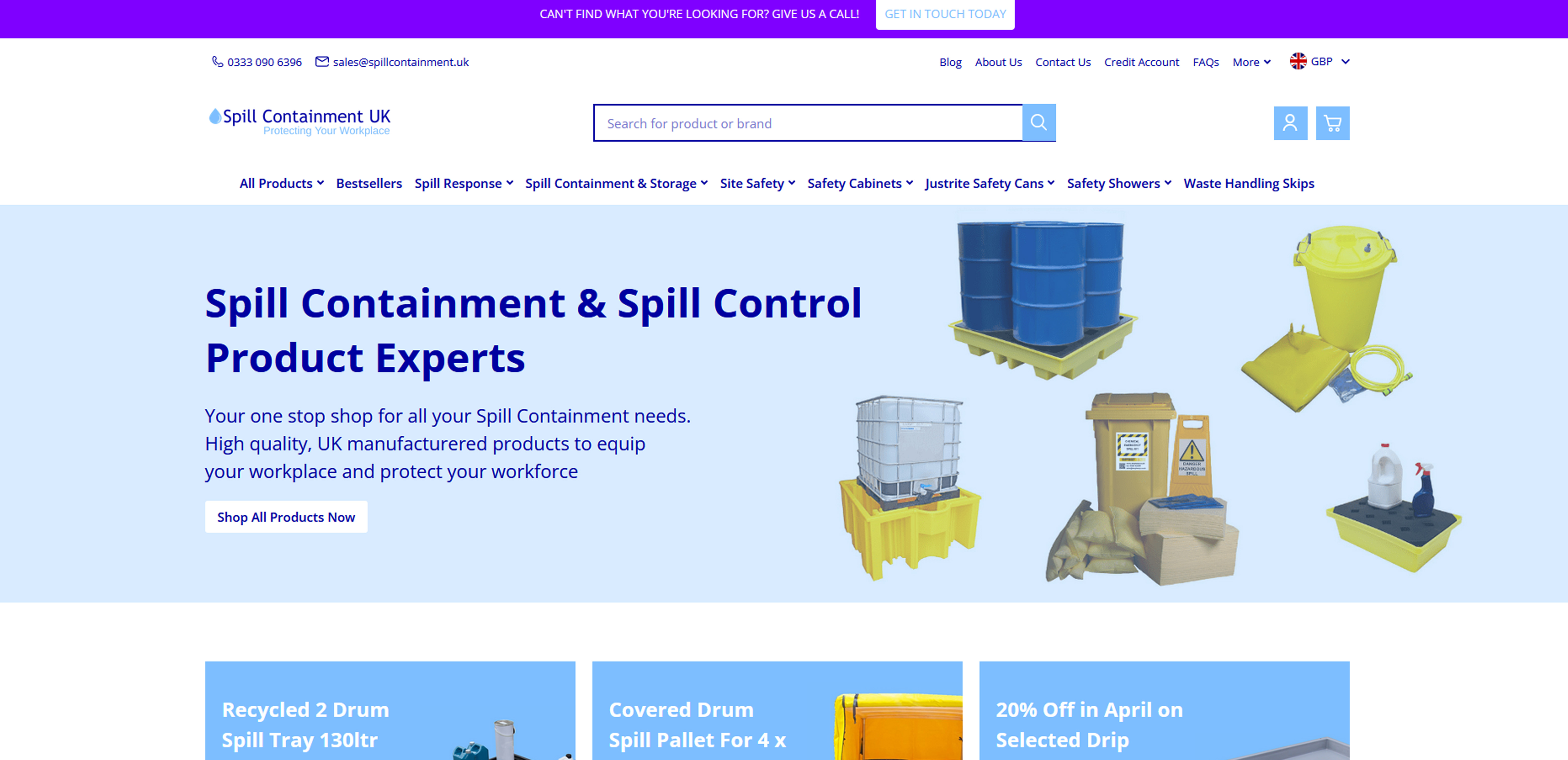 Spill Containment UK Ltd Website